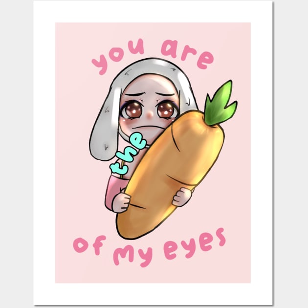 The Carrot of My Eyes (Soft Pink) Wall Art by Tired Pirate